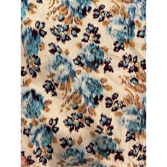 Love The Label Anthropologie Kaleesi Blue Floral Top Ruffle Sz S Boho Praise - Picture 3 of 9
